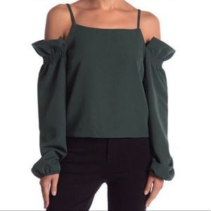 Romeo and Juliet Hunter Green Off Shoulder Top